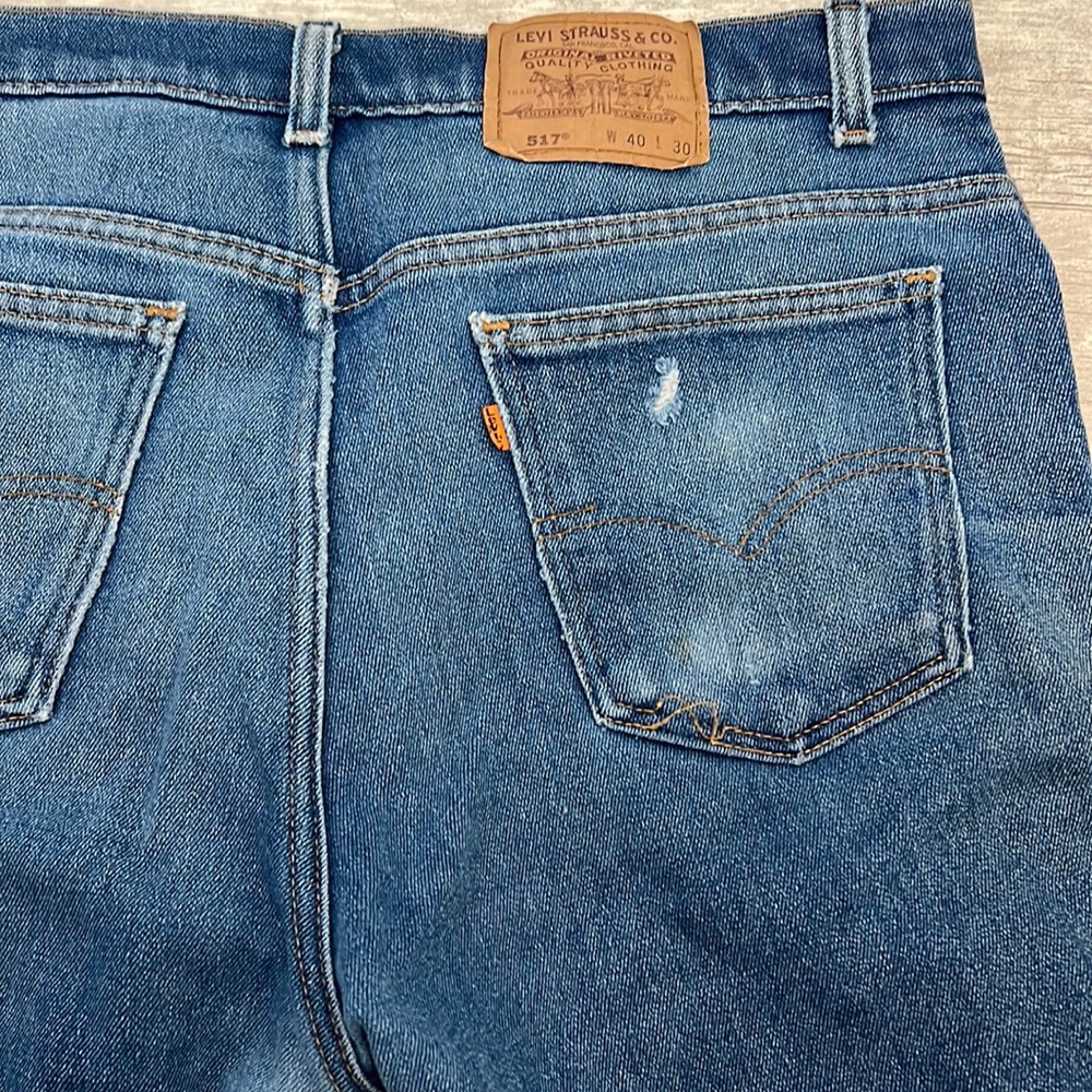 Vintage Levi's 517 Orange Tab Cut Off Jean Shorts Mens Sz 40 Made in the USA